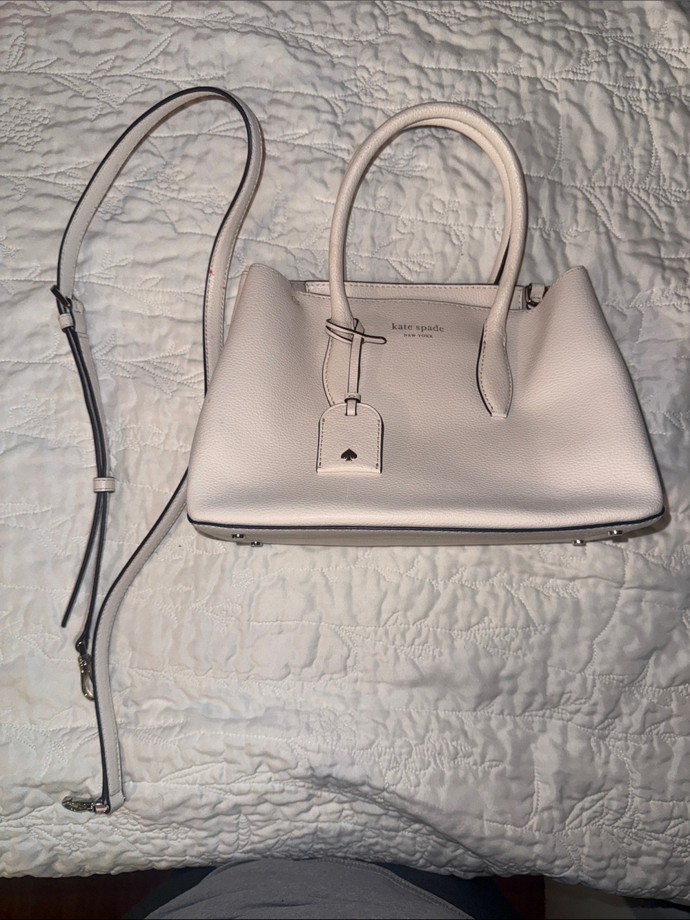 kate spade Pale Pink Leather Satchel with Detachable Strap